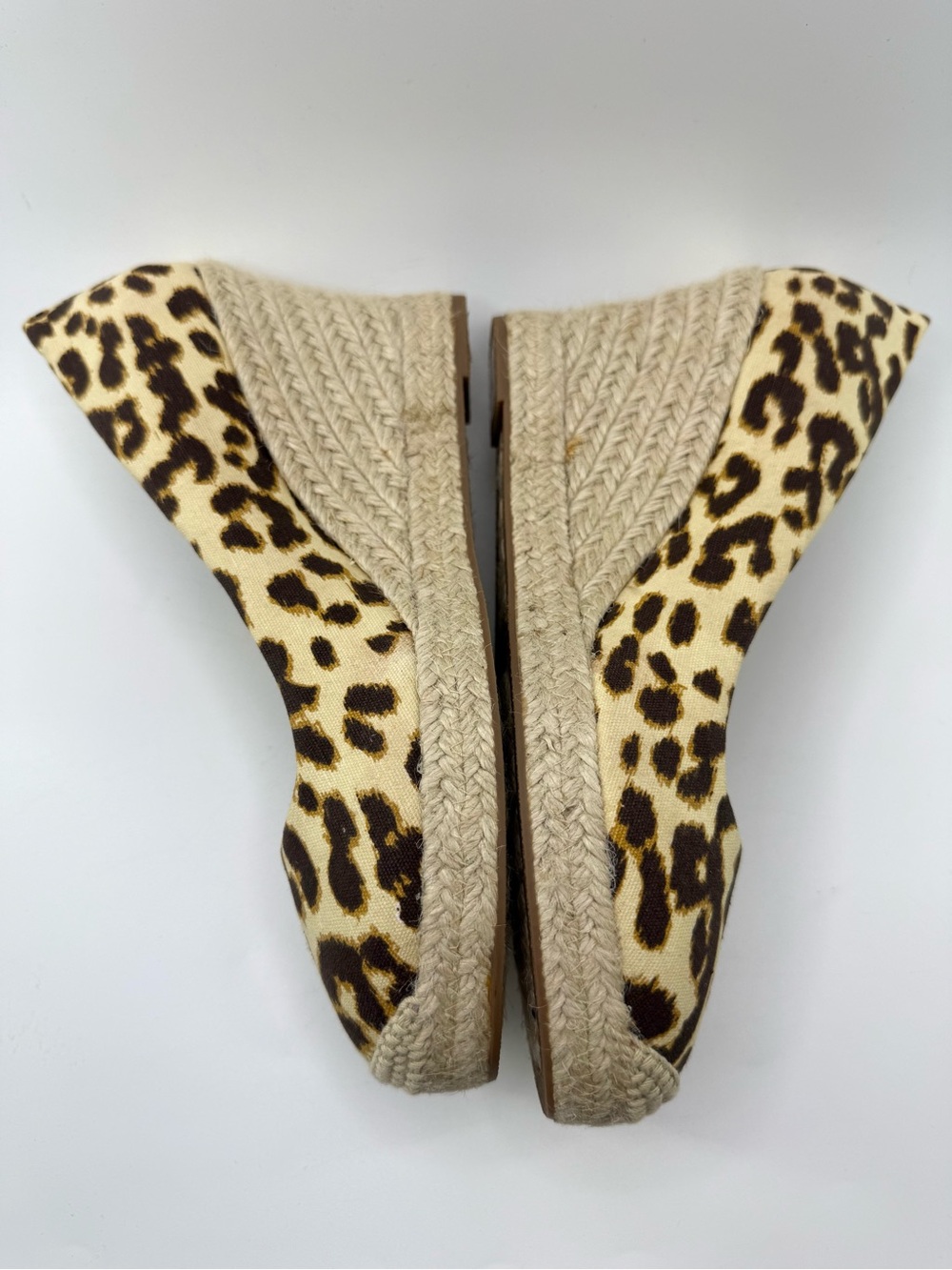 J Crew Factory Seville Leopard Espadrille Wedge Pumps Tan/Brown Women’s 7 - Picture 9 of 13